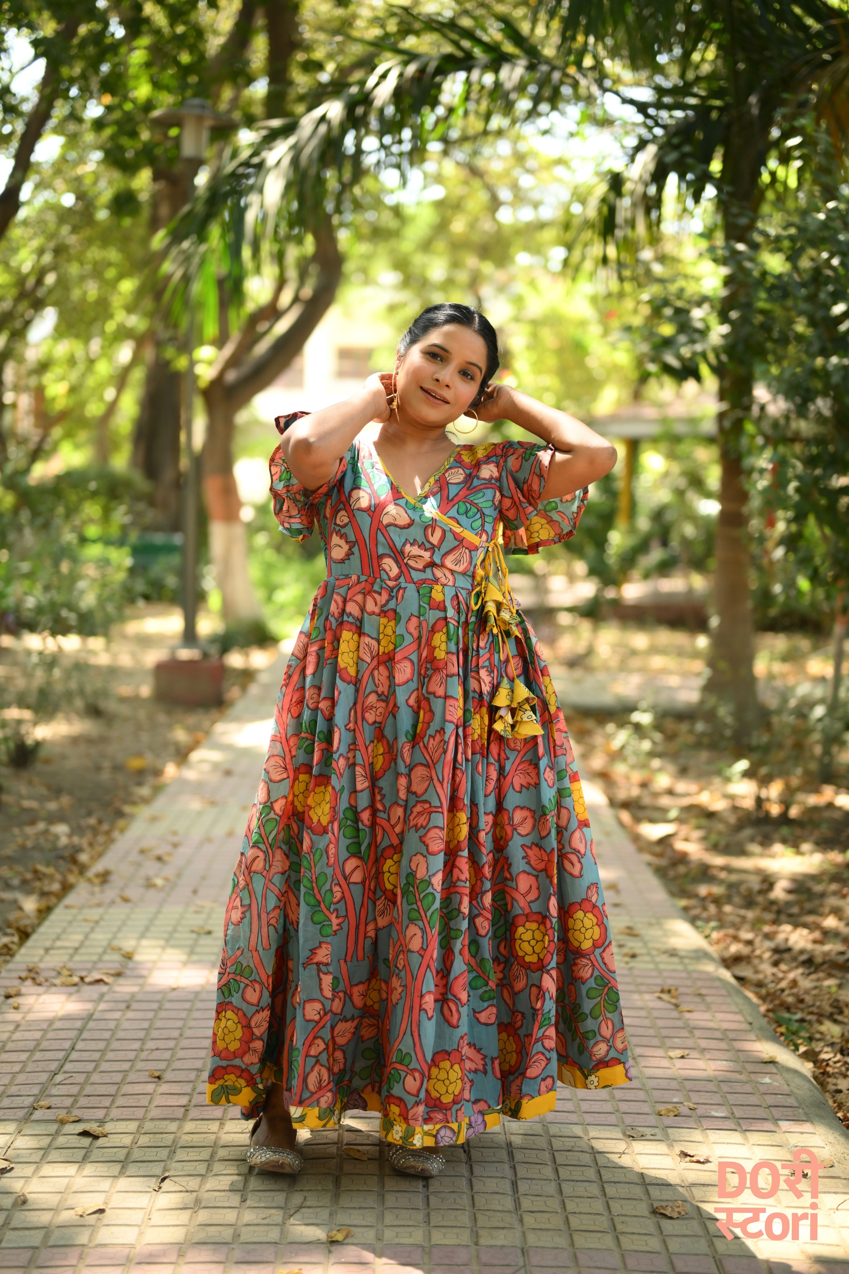 Neel Kamini- Handpainted Gown
