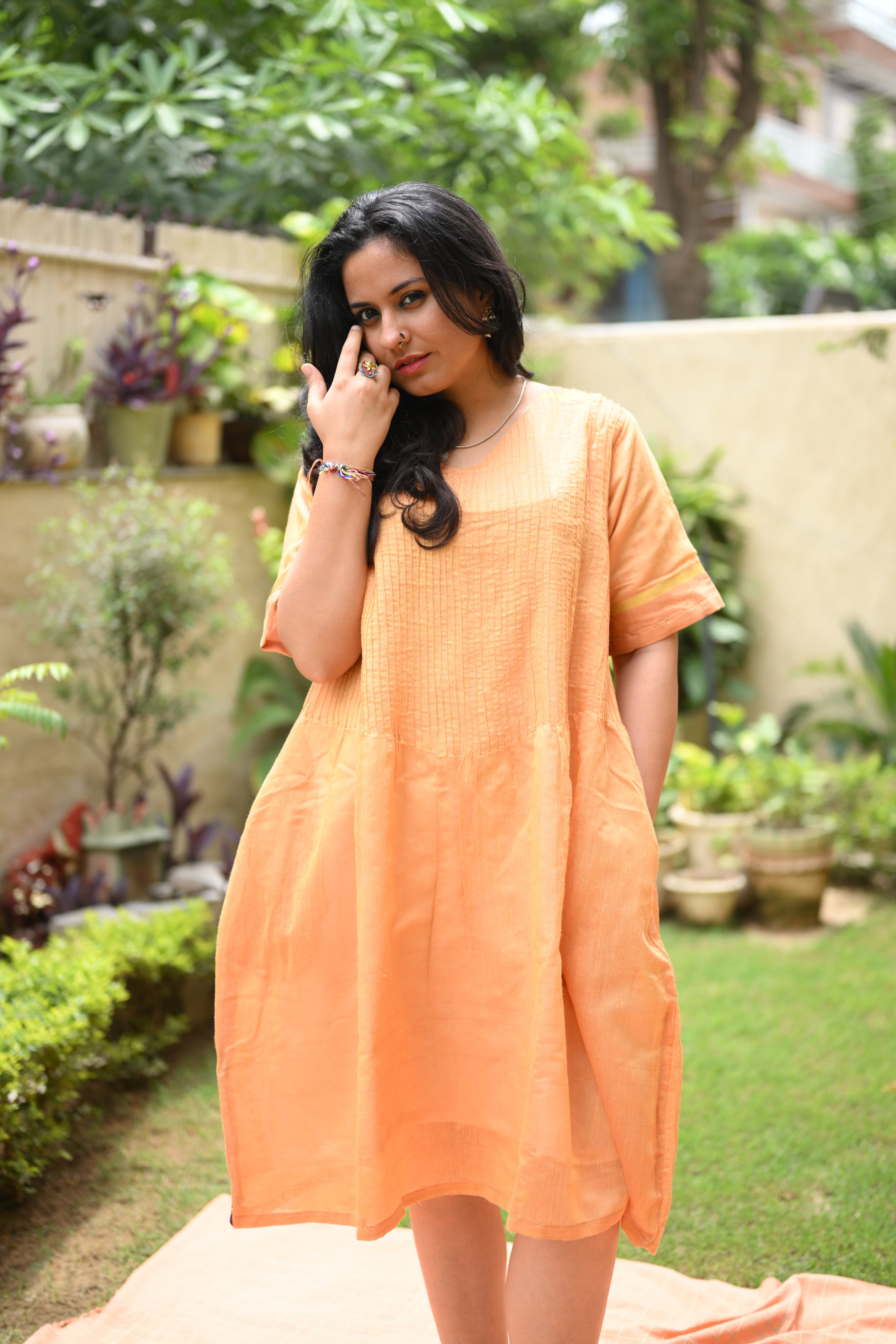 Peachy Chettinad Dress