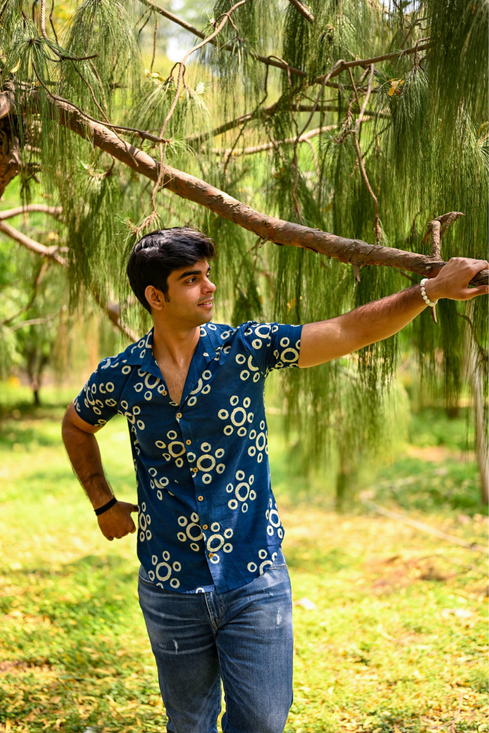 Indigo-Starry-Shirt-Half-Sleeve-men-main