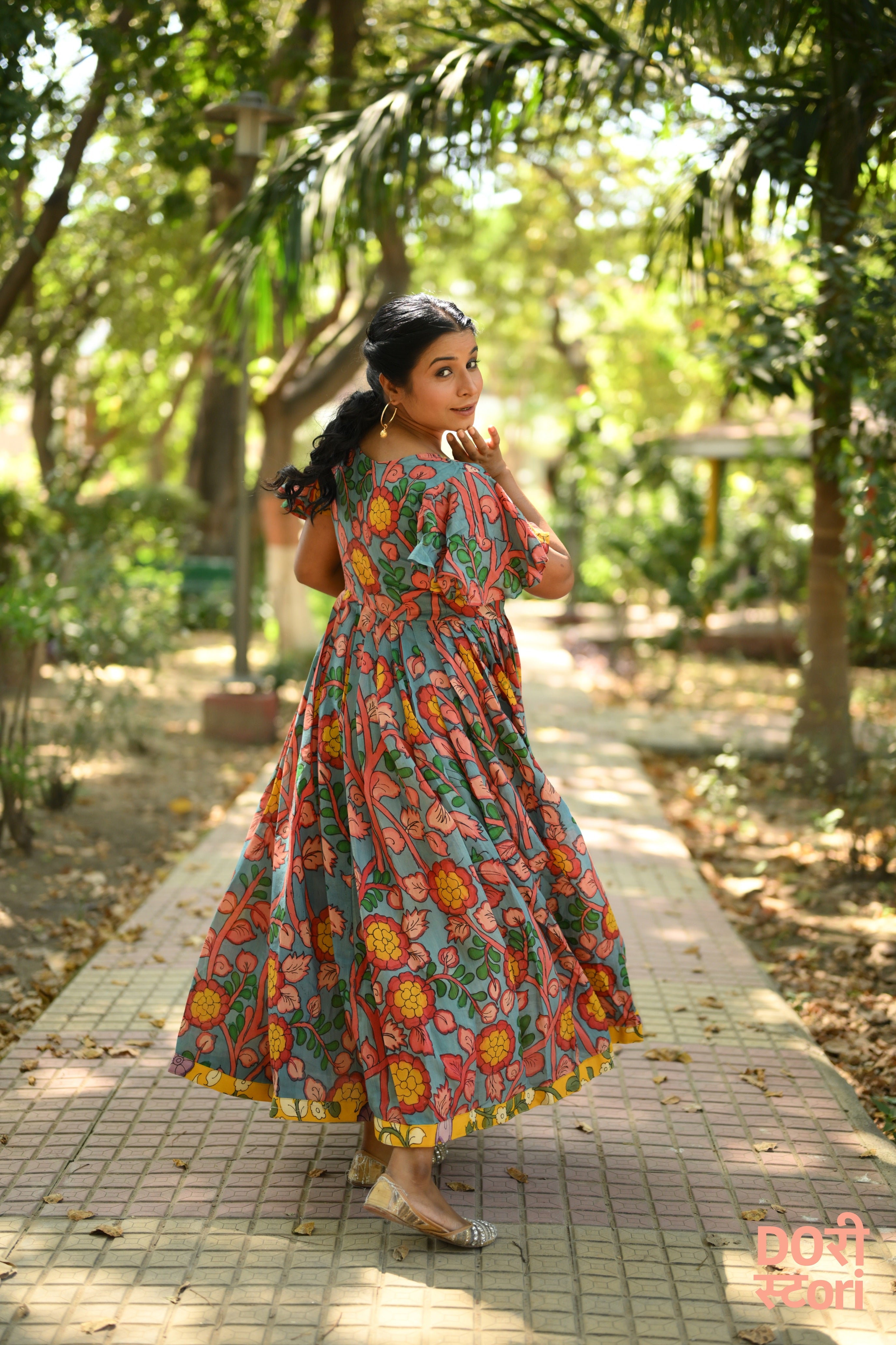 Neel Kamini- Handpainted Gown