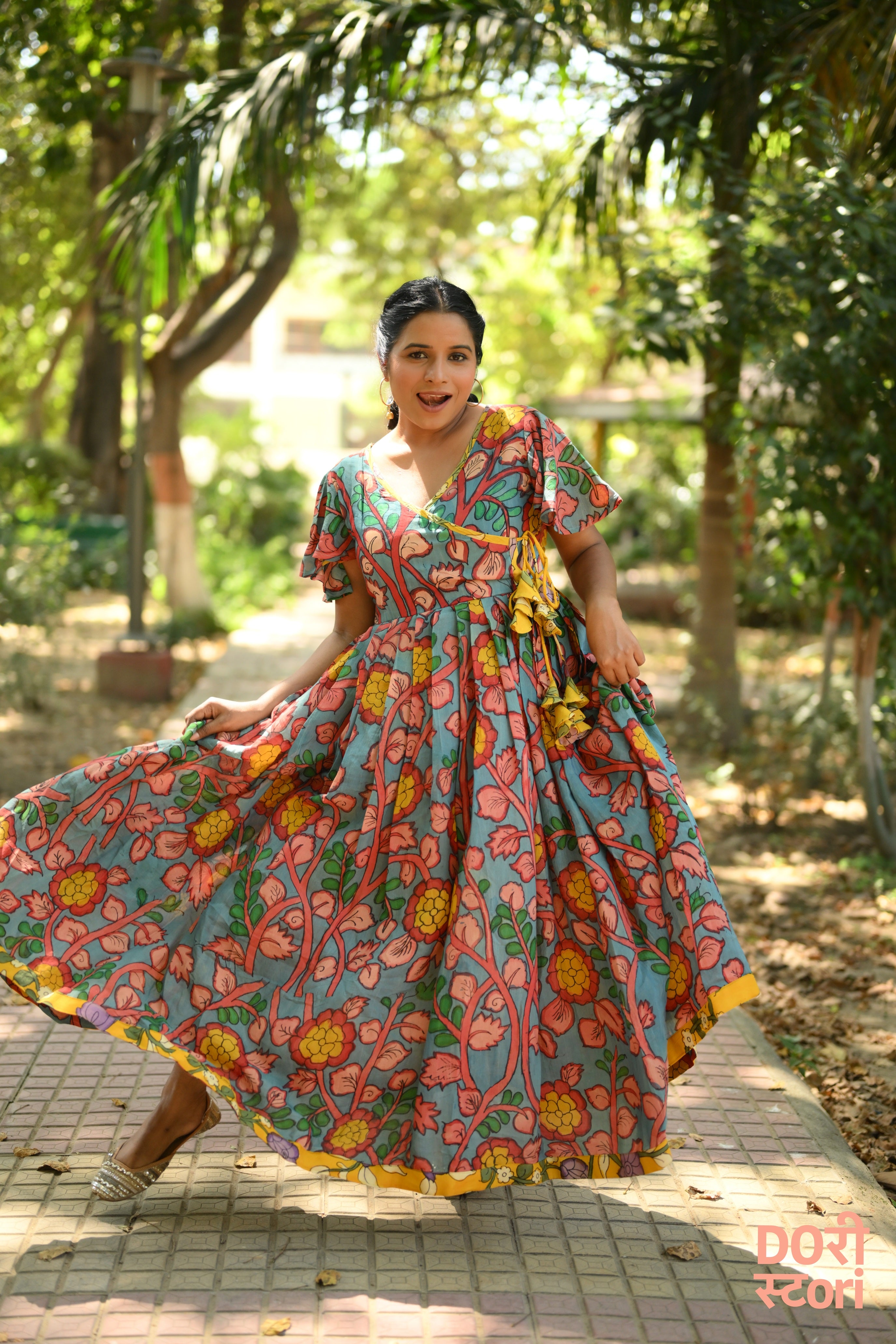 Neel Kamini- Handpainted Gown