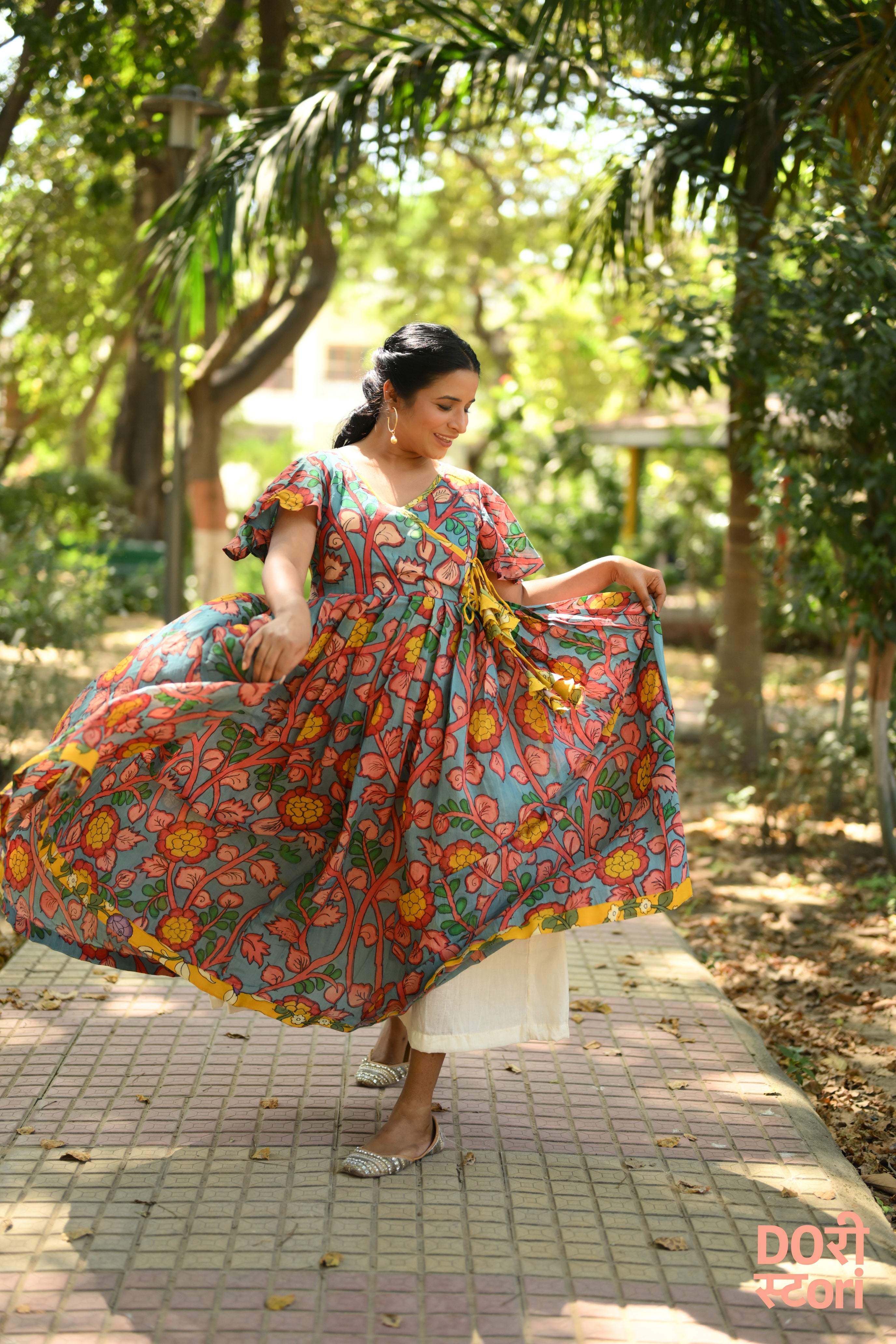 Neel Kamini- Handpainted Gown