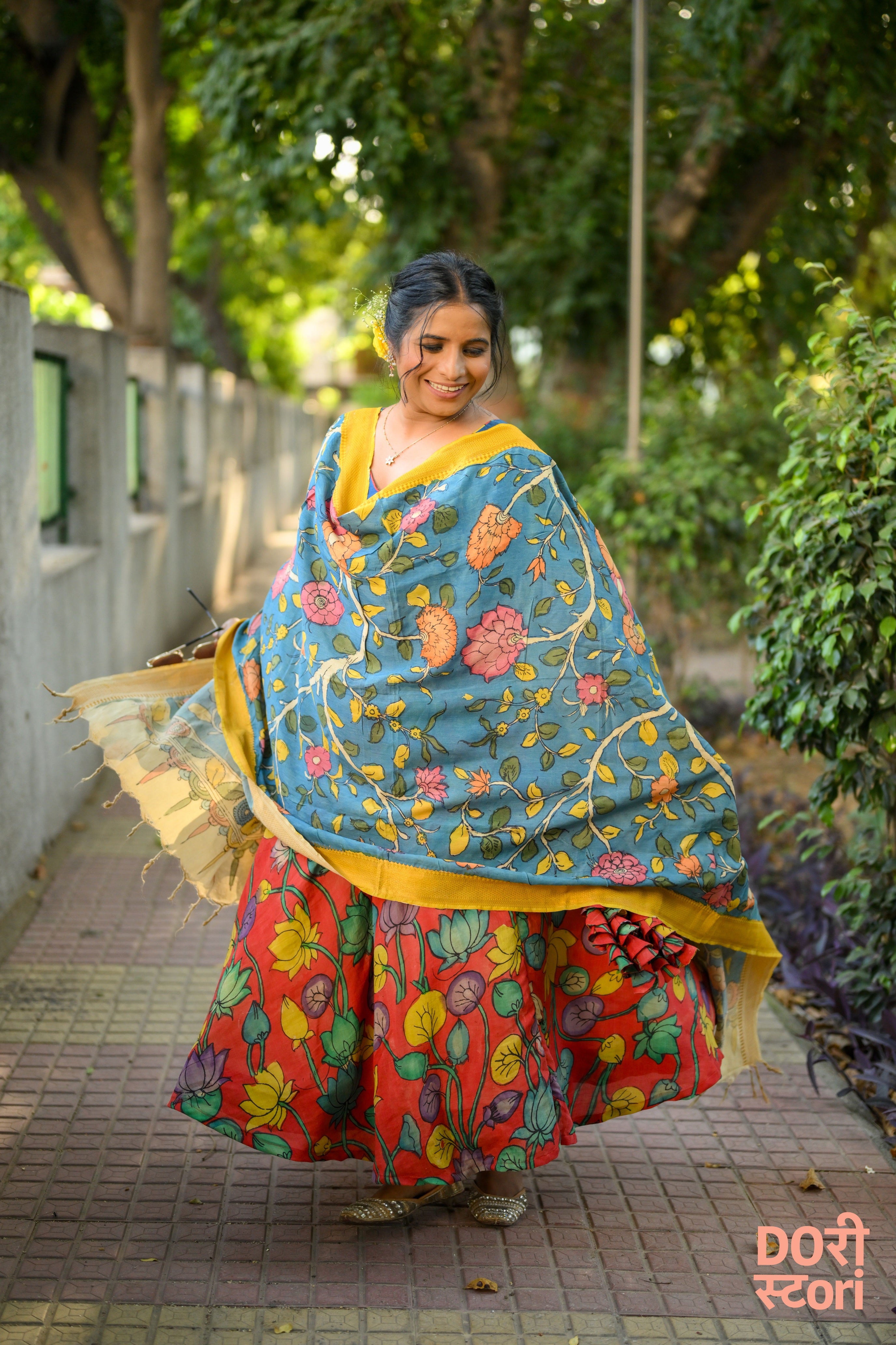 Navrang Leela Lehenga with Neel Vrishti Dupatta