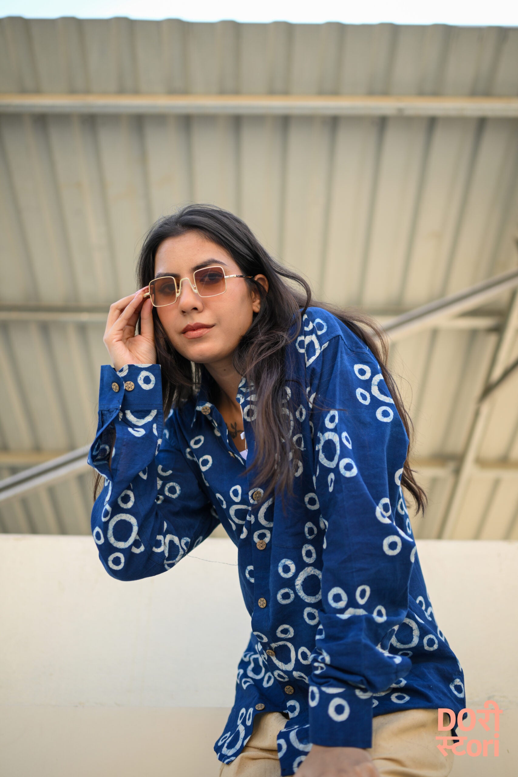 Indigo Starry Shirt Full Sleeves
